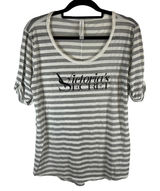 Victorias Secret Supermodel Essentials Striped Silver‎ Metallic Logo Top Medium Photo 0
