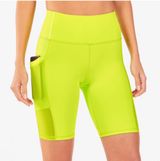 Neon Yellow Mila High Waisted Pocket Shorts Photo 0