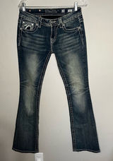 Miss Me Bootcut Western Thick‎ Stitch Flap Pocket Embellished Denim Jeans Photo 0