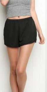 Brandy Melville Black Elastic Waist Shorts Photo 0