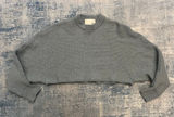 Aritzia Wilfred Free Blue Gray 100% Merino Wool Lolan Cropped Sweater Size 2 Photo 0