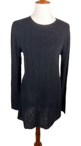 Raey Black Organic Cotton Textured Pointelle Crochet Knit Sweater‎ Dress Italy Photo 0