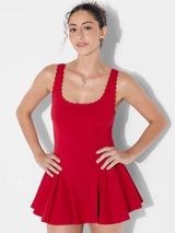 🌺Wild Fable Red Game Day Lace Mini Skater Dress Size Xs🌺 Photo 0