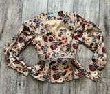 Antonio Melani brown floral blouse with belt Photo 0