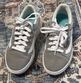 Vans Gray and White Old Skool Sneakers with Suede and Canvas Upper Photo 0
