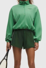 Lululemon Green Cotton Terry Tennis Half Zip Deuce Size L New Photo 0