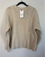 Barbour Daffodil Knit Pull Over wool Sweater Women's Sz 12 Oatmeal NWT Photo 0
