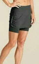 ATHLETA 2 in 1 Contender Skort Black Compression Short Liner Skirt Small Photo 0