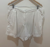 Abercrombie‎ & Fitch White Linen Blend Pleated High Rise Shorts Womens 18R 34 Photo 0
