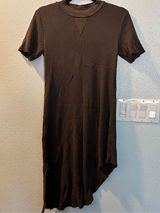 Short sleeve thermal asymmetrical crew neck dress Photo 0