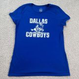 Dallas Cowboys Women Blue Graphic T-Shirt Large NFL Football Distressed Old Navy Photo 0