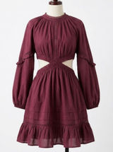 Jen's Pirate Booty Burgundy Cutout Mini Dress Ren Faire Size Small NWT Photo 0
