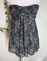 Express Women Black and White Strapless Strapless Top, Lightweight Sheer Top SzS Photo 0