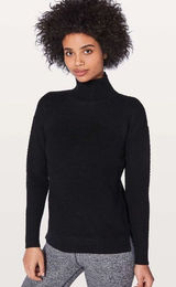Lululemon Warm & Restore Sweater Black Washable Merino Wool Turtleneck‎ Size 2 Photo 0