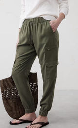 Banana Republic Factory Olive Green TENCEL™ Cargo Joggers. Size Large Photo 0