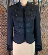 White House | Black Market Black Velvet-Trim Military Style Jacket Size 4 Photo 0