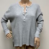 OFFLINE by Aerie Gray Waffle Knit Henley Long Sleeve Shirt S Photo 0