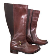 EUC Clarks Tall Brown Leather Riding Boots Size 8.5 Equestrian Chic Photo 0
