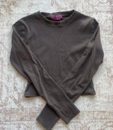 Brown Edikted Long Sleeve Top Size S Photo 0
