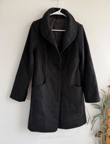 Quince Black Italian‎ Wool Shawl Collar Coat Women Small Lanificio Nello Gori Photo 0