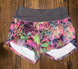 NWOT RARE Lululemon Speed Up MidRise Lined Short 4" Vivid‎ Floral Tone Multi Photo 0