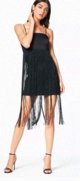 Rikki Black Fringe Flapper Dress Photo 0