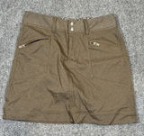 Athleta Skirt Womens 4 Brown Snap Button Skirt Zipper Pocket Photo 0