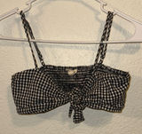 For Love And Lemons Black and White Gingham Crop Top Photo 0