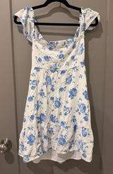 Hollister Blue Floral Babydoll Mini Dress Photo 0