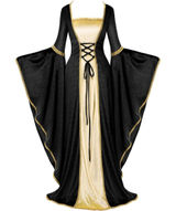 Spooktacular Renaissance Costume Women Velvet Medieval Dress Halloween LARGE Photo 0