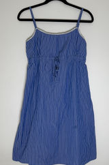 C&Company Blue White Striped Egyptian Cotton Empire Waist Sundress Large Comfort Photo 0
