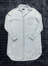 Quince Women's Chambray Shirt Dress Blue Cotton Button Up Mini Tunic Denim Sz S Photo 0