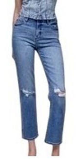 Hidden Jeans Tracey High Rise Straight‎ Leg Distressed Blue Denim Jeans Size 27 Photo 0