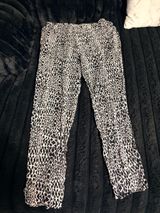 PINK Victoria's Secret Black & White Animal Print Wide-Leg Pants Photo 0