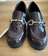 American Eagle Horsebit Loafers | Glossy Burgundy Oxblood | Size 6 | Brand New Photo 0