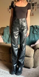 Black Leather Pants Size 6 Photo 0