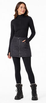 Athleta Toasty Buns Quilted Puff Skirt Size 2 Charcoal Gray Insulated Après Ski Photo 0