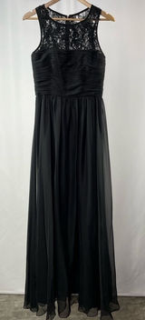 Monique Lhuillier Bridesmaids Sleeveless Lace Detail Gown in‎ Black Size 8 Photo 0