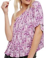 Free People Anthropologie Ocean Avenue‎ Blouse Top Shirt Asymmetrical Shoulder S Photo 0