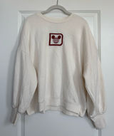 Walt Disney World Parks Holiday Embroidered Cream Pullover Crewneck Size Large Photo 0