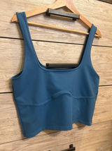 Abercrombie & Fitch Soft Collection Cropped Tank Top Teal Blue XL Seam Detail Photo 0