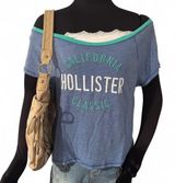 Women’s Y2K 2000s Hollister Blue Graphic Baby tee size M Photo 0