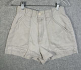 Vintage Abercrombie & Fitch Size 4‎ Cotton Womens Shorts High Waist Beige Mini Photo 0