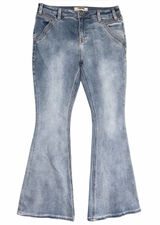 Rock & Roll Denim High Rise Flare Jeans W34 L34 Blue Stretch Western Photo 0