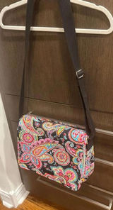 Vera Bradley On The Go Crossbody Messenger Tote‎ Parisian Paisley Laptop Tablet Photo 0