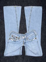 RARE Vintage True Religion Ultra Low Rise Twisted Flare Jeans Distressed 27 x 33 Photo 0