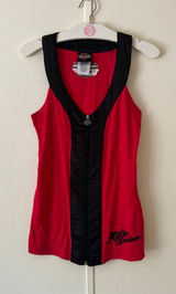 Harley Davidson Red And Black Zipper Front Tank Top Woman’s Small Y2K 12/2011 Photo 0