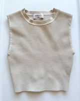 Aritzia Babaton Sculpt Knit Tank Cream Ivory Ribbed Sleeveless Size XS Photo 0