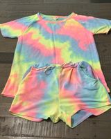 BIBI Women’s Small Tie Dye Two Piece Lounge Set Top & Shorts Photo 0