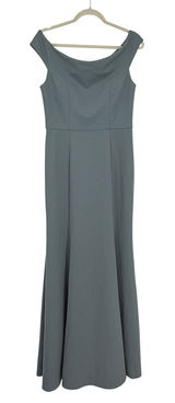 Jenny‎ Yoo Collection Women 10 Blue Off Shoulder Mermaid Maxi Dress Evening Gown Photo 0